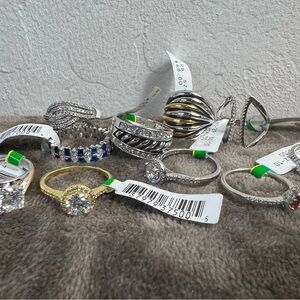 💎 Sparkling Statement Rings Lot – Size 10 – Glam Collection